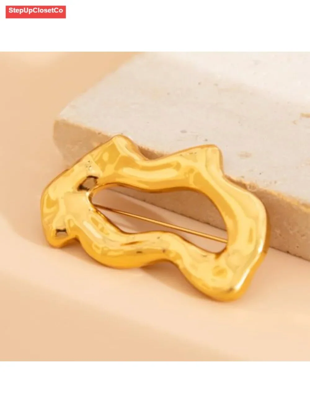 Vintage Irregular Hollow Brooch Pin Geometric Gift